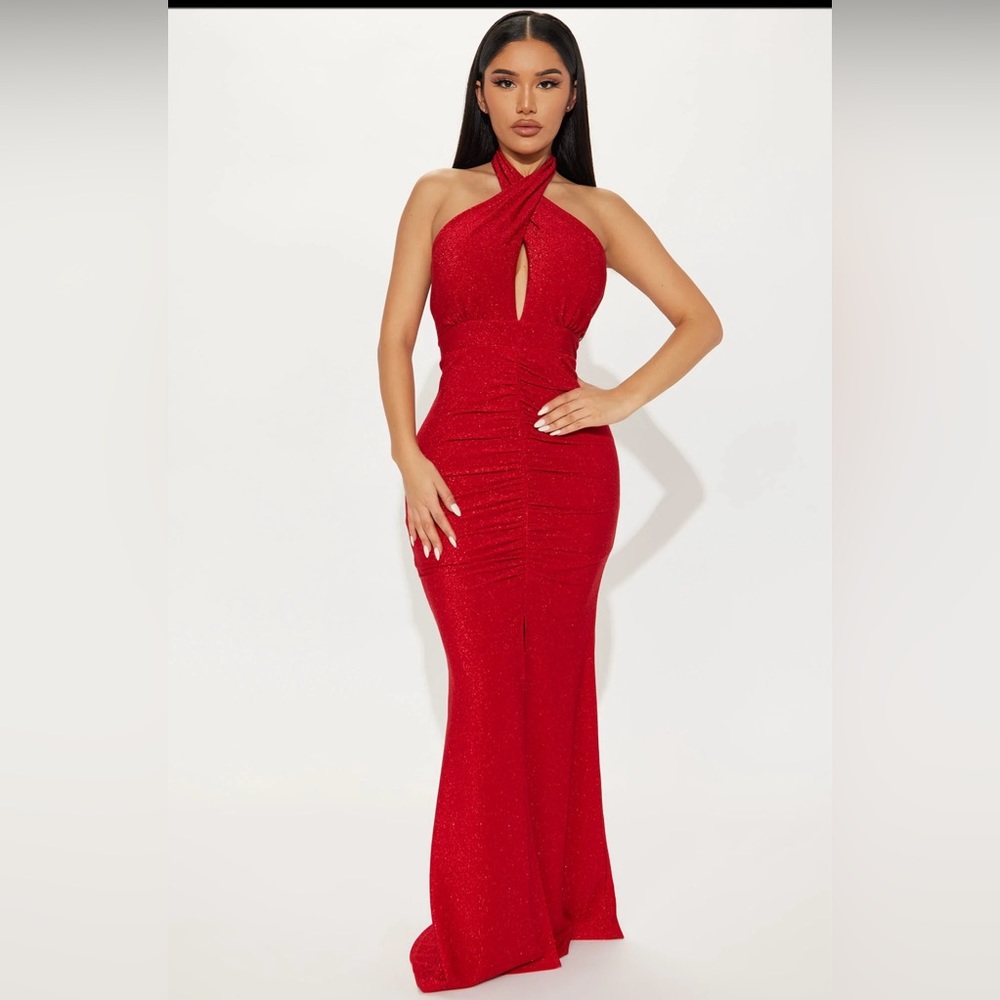 Red Shimmery Evening Dress